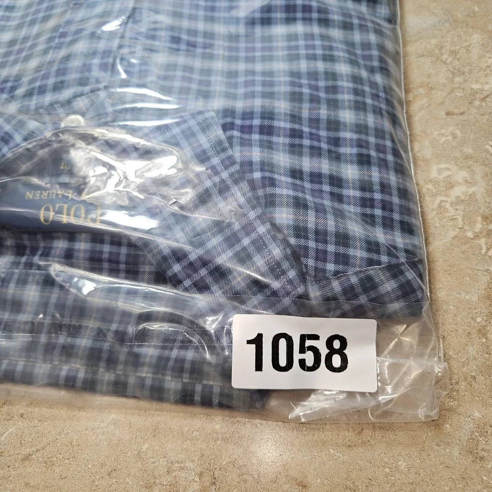 Polo Ralph Lauren Shirt Men XL Blue Plaid Classic Fit Preppy Coastal‎ Holiday